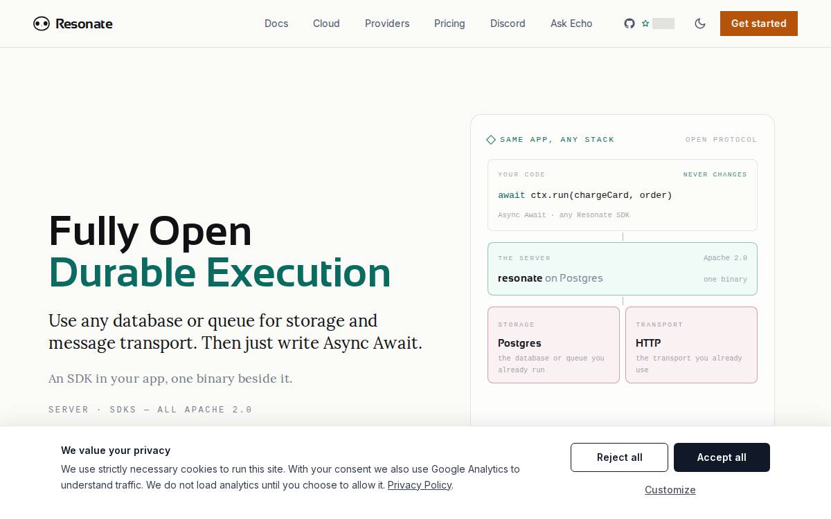 Resonate website preview
