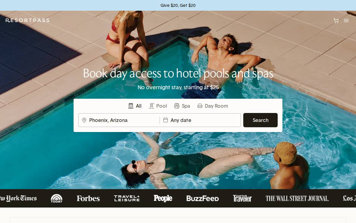 Resortpass website preview