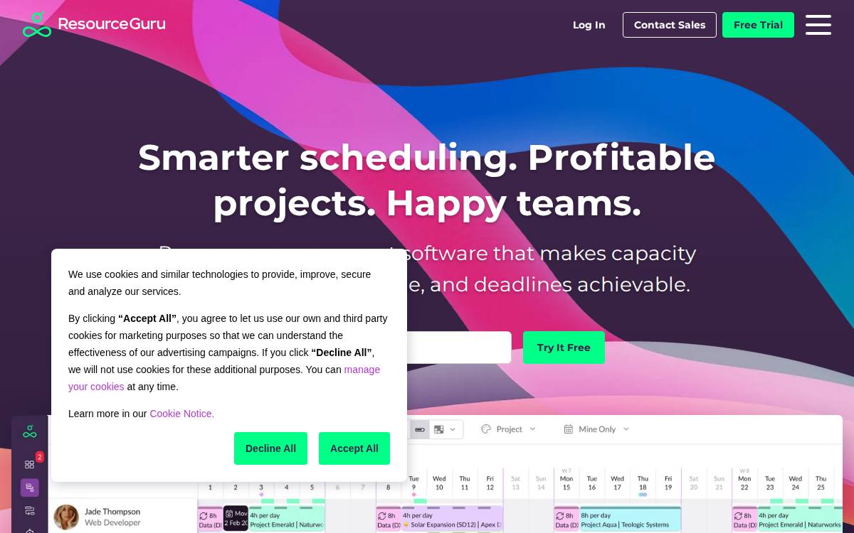 Resource Guru website preview
