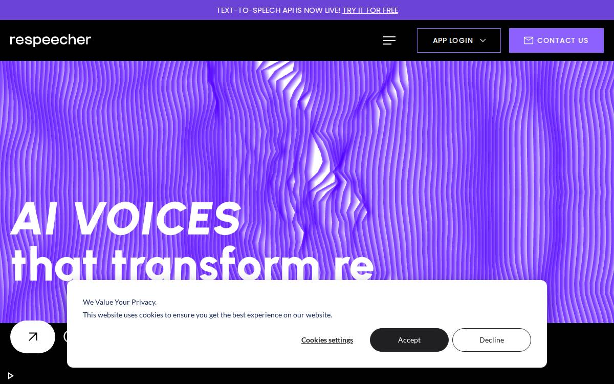 Respeecher website preview