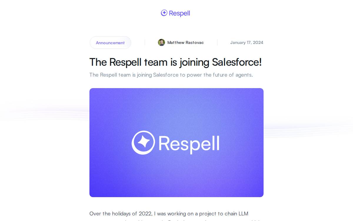 Respell website preview