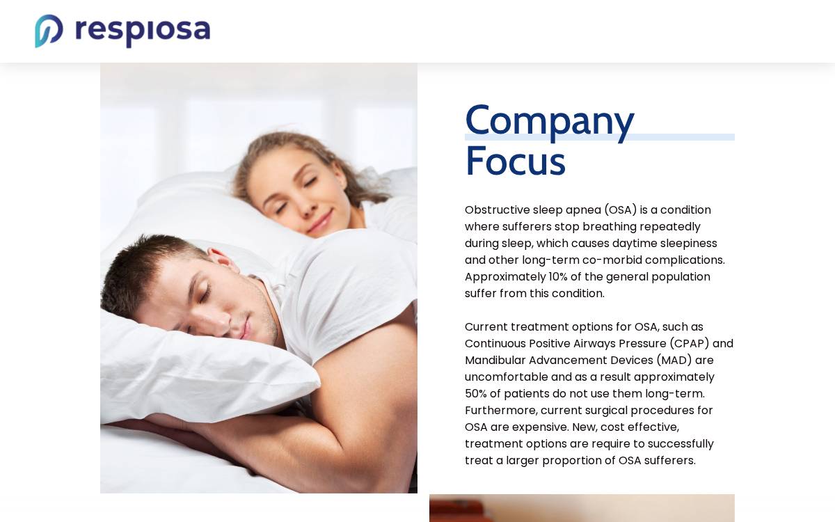 Respiosa website preview