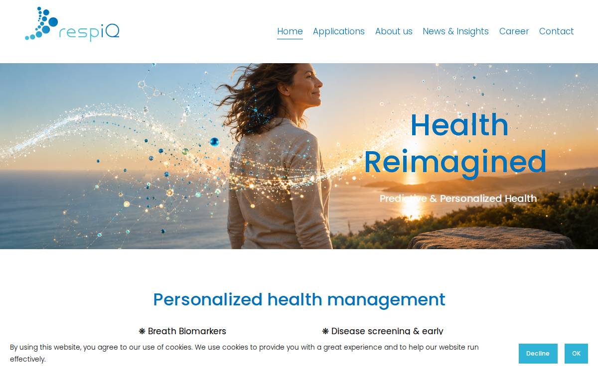 RespiQ website preview