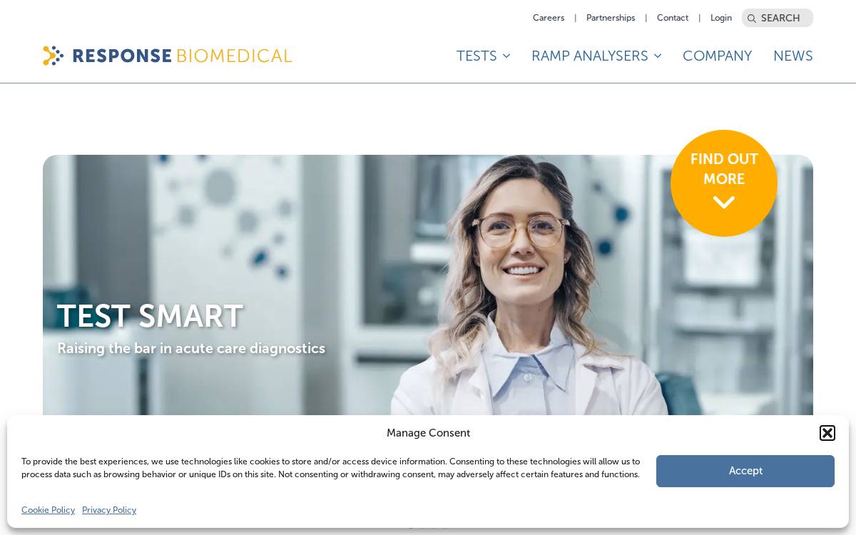 Response Biomedical Corporation website preview