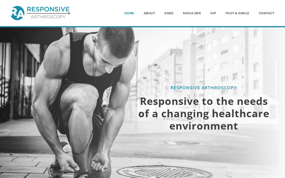 Responsive Arthroscopy website preview