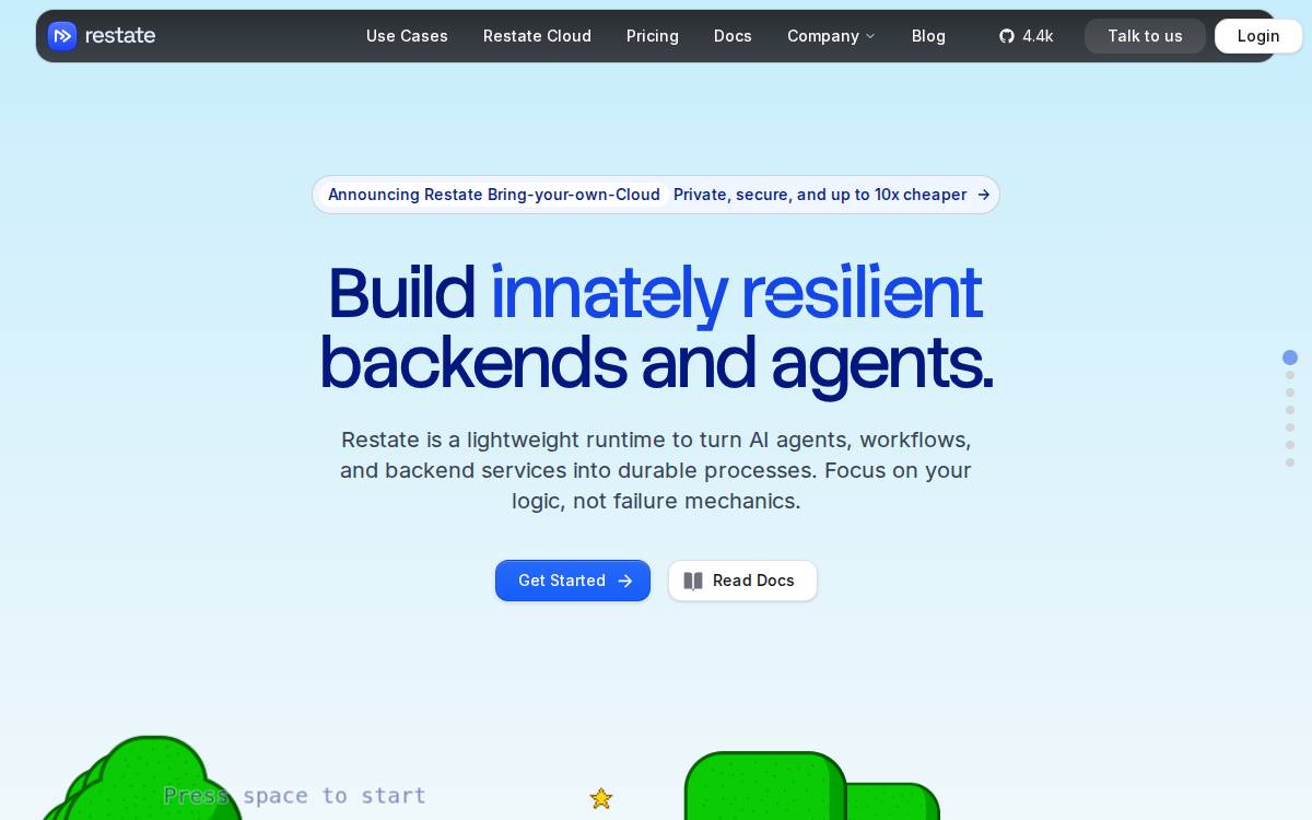 Restate website preview