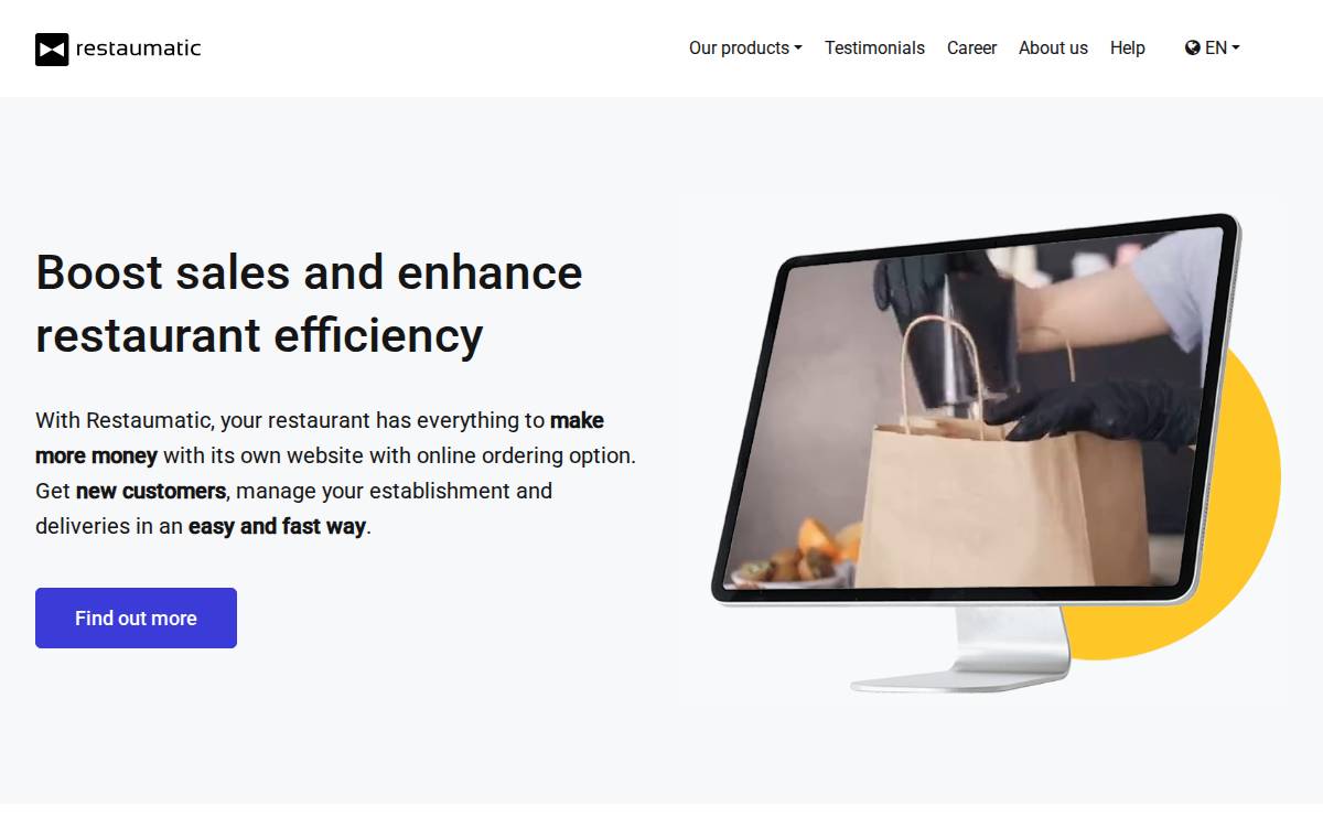 Restaumatic website preview