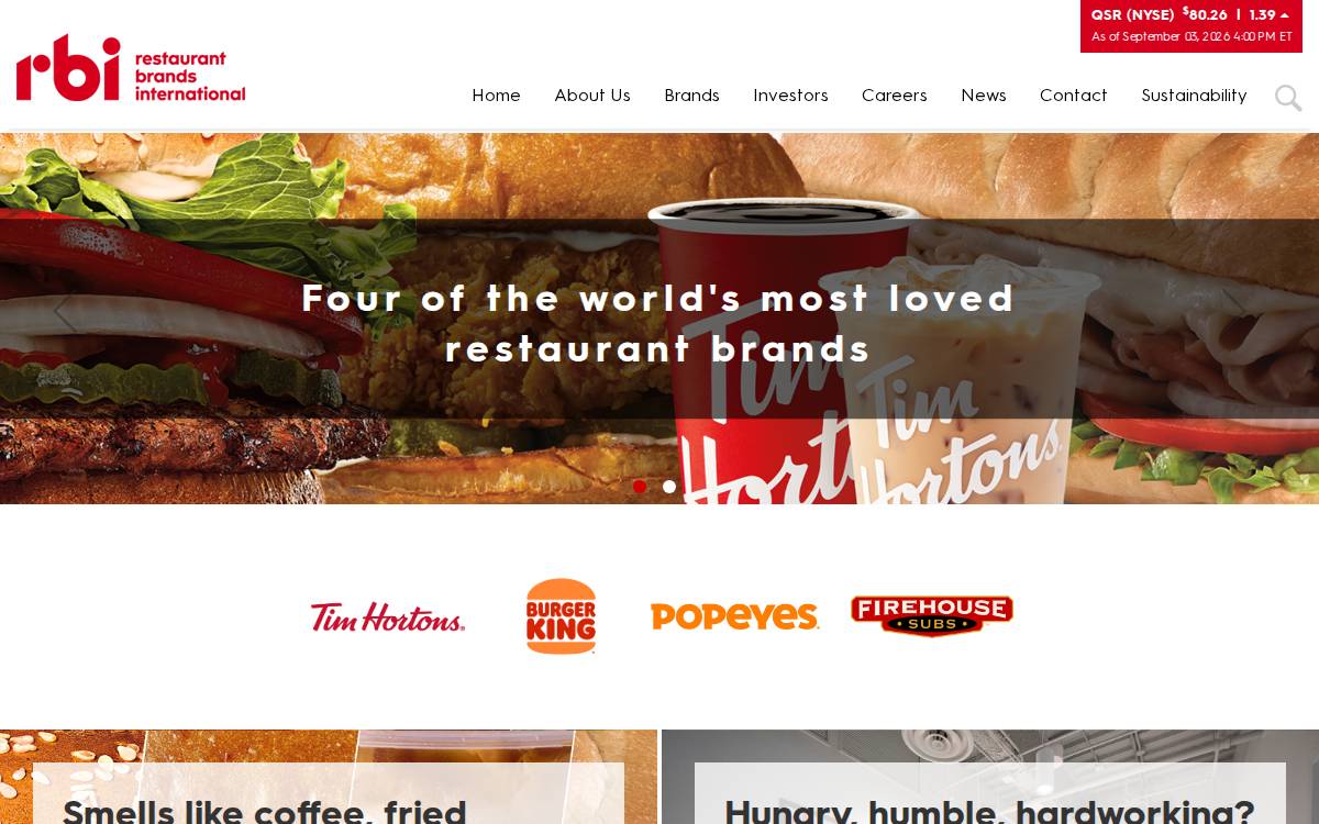 Restaurant Brands International Inc. Exited website preview