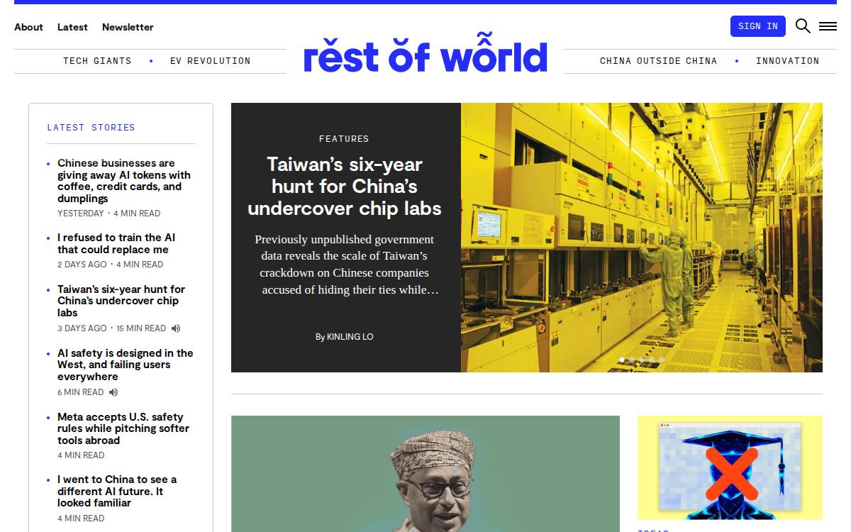 Restofworld website preview