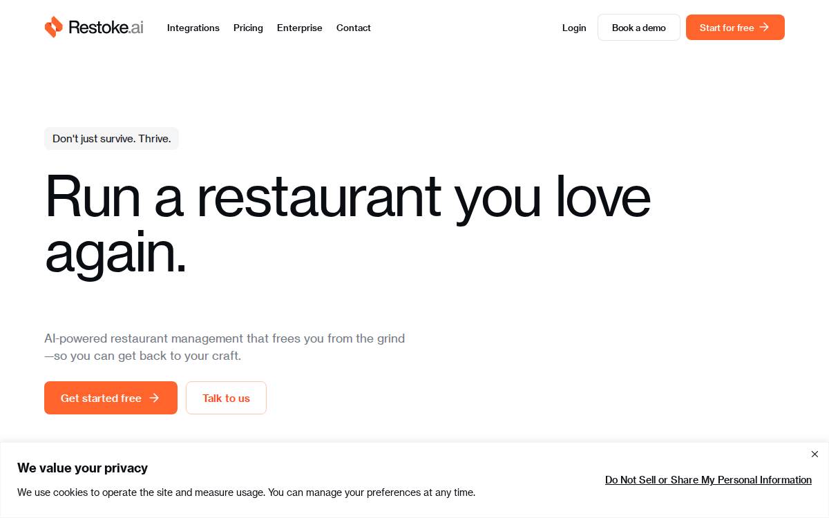 Restoke website preview