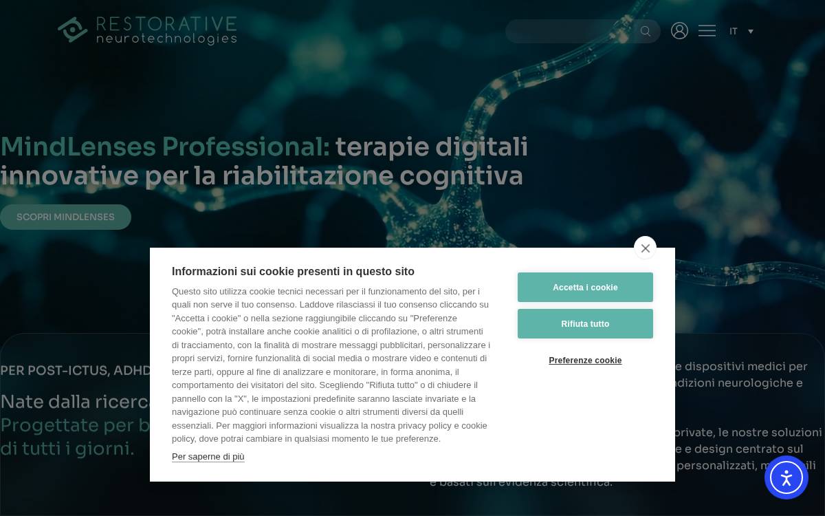 Restorative Neurotechnologies website preview