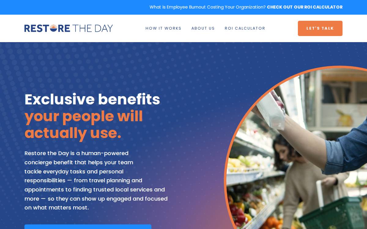 Restore The Day website preview