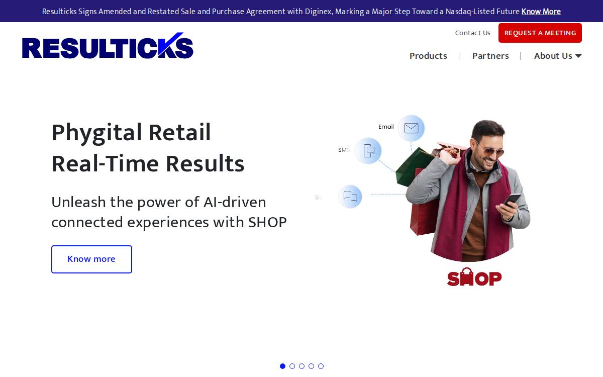 Resulticks website preview