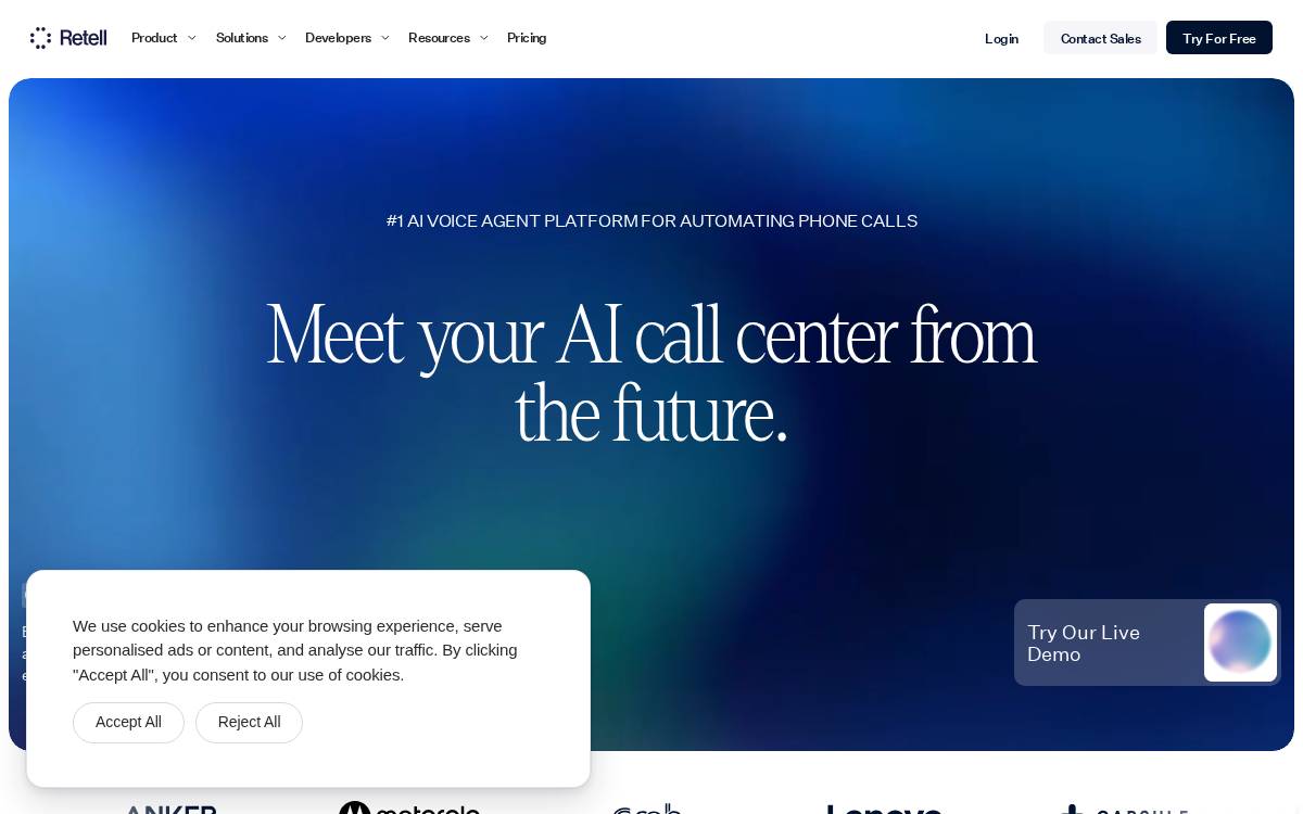 Retell AI website preview