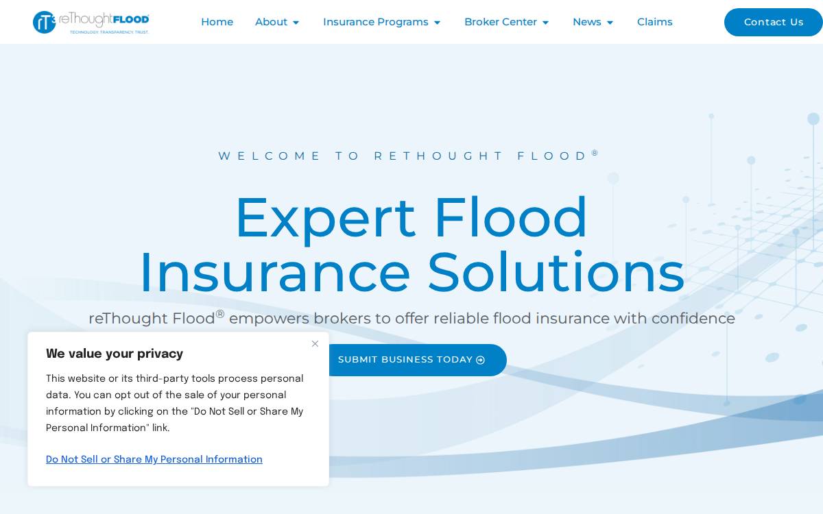reThought Flood website preview