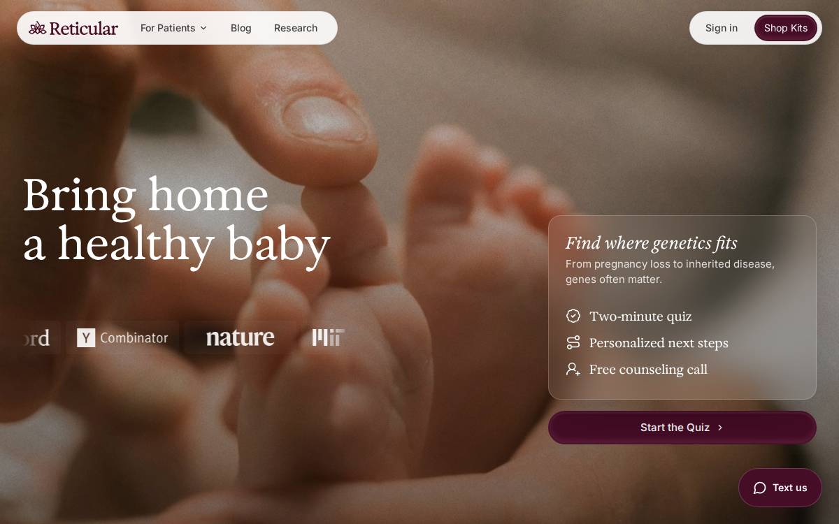 Reticular website preview