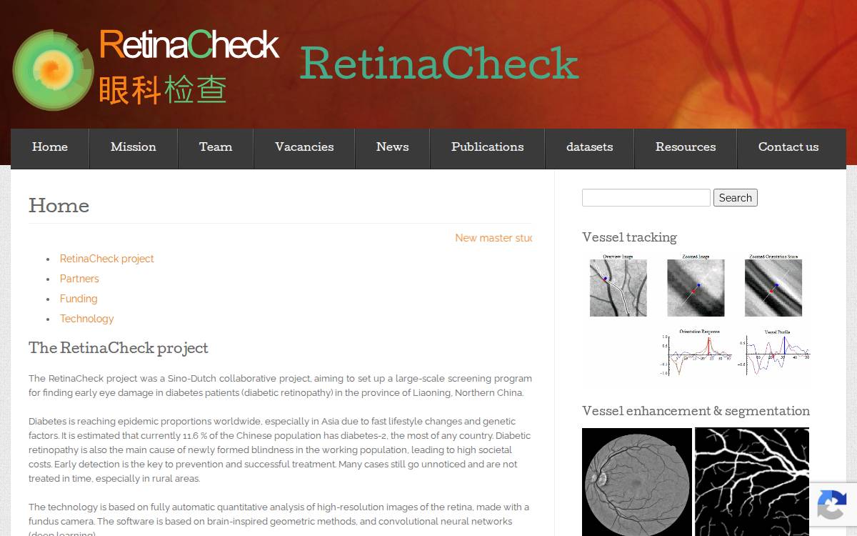 Retinacheck website preview