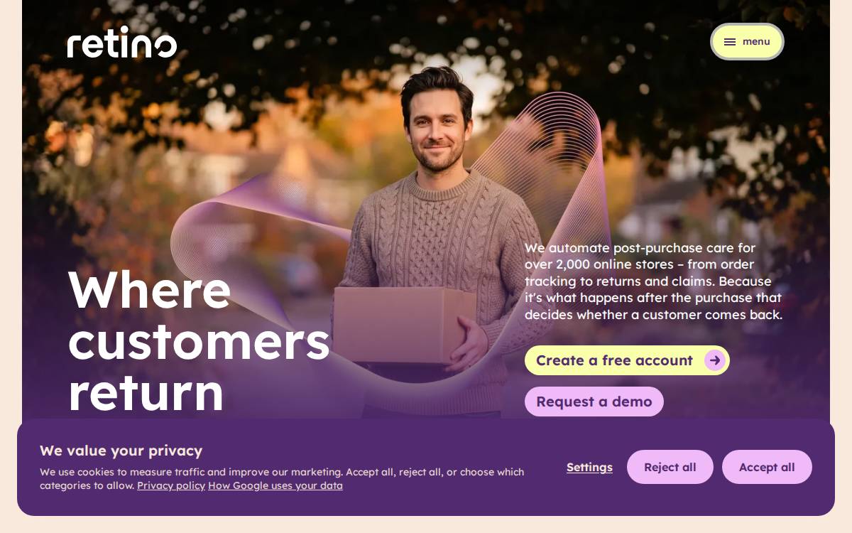 Retino website preview