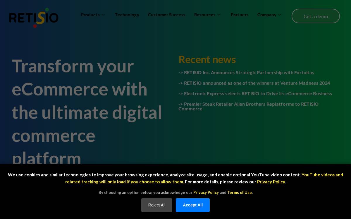 Retisio website preview
