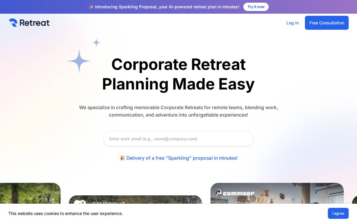 Retreat website preview