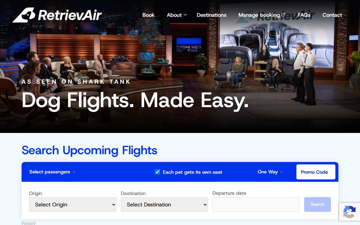 RetrievAir website preview