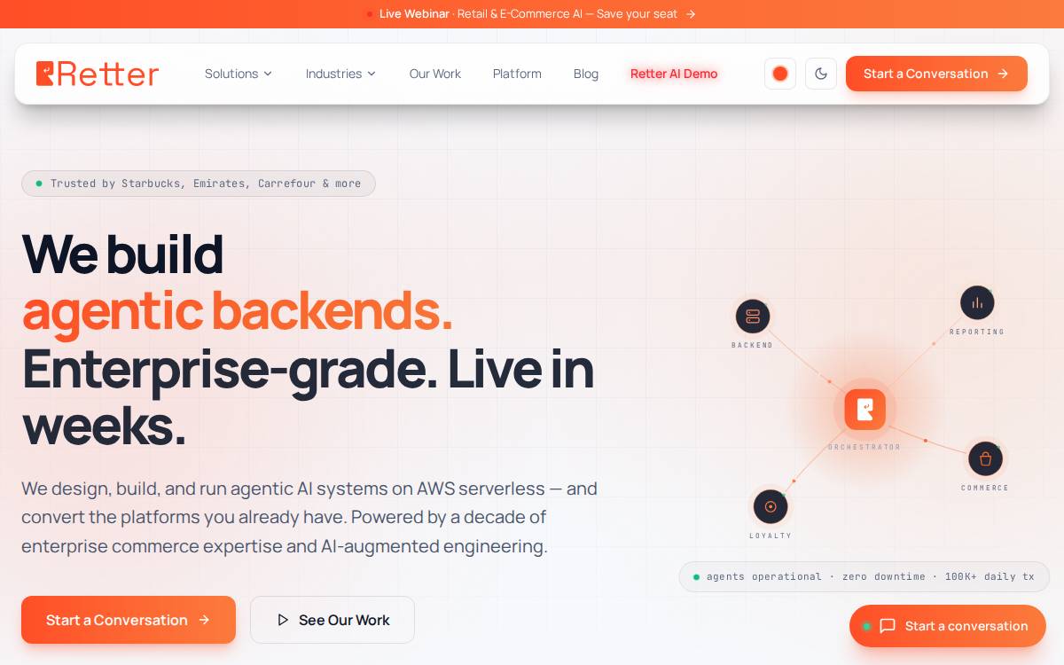 Retter website preview
