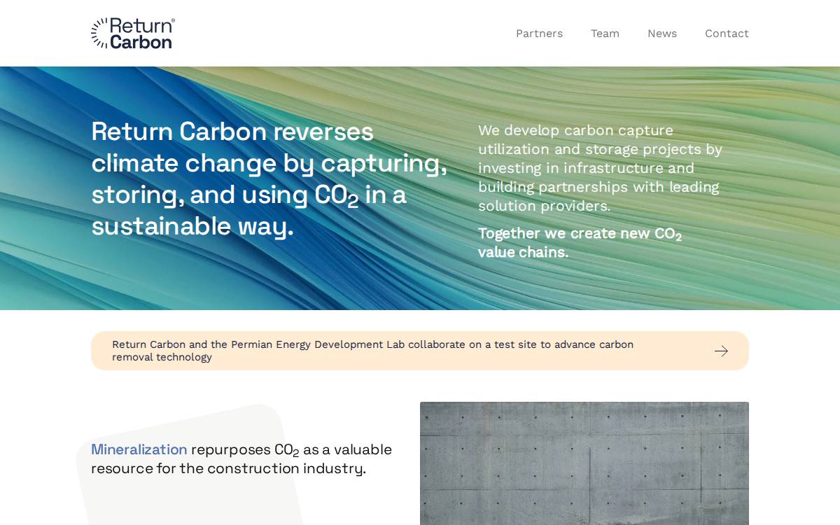 Return Carbon website preview
