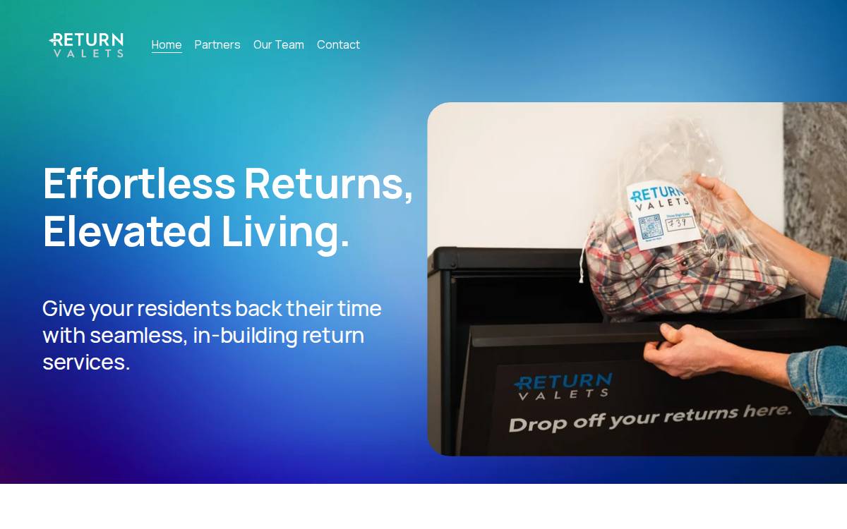 Return Valets website preview