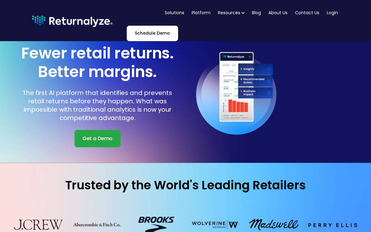 Returnalyze website preview