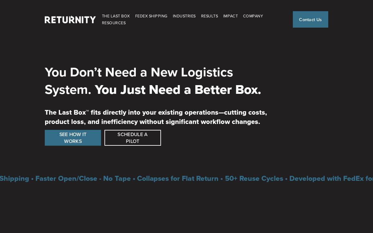 Returnity website preview