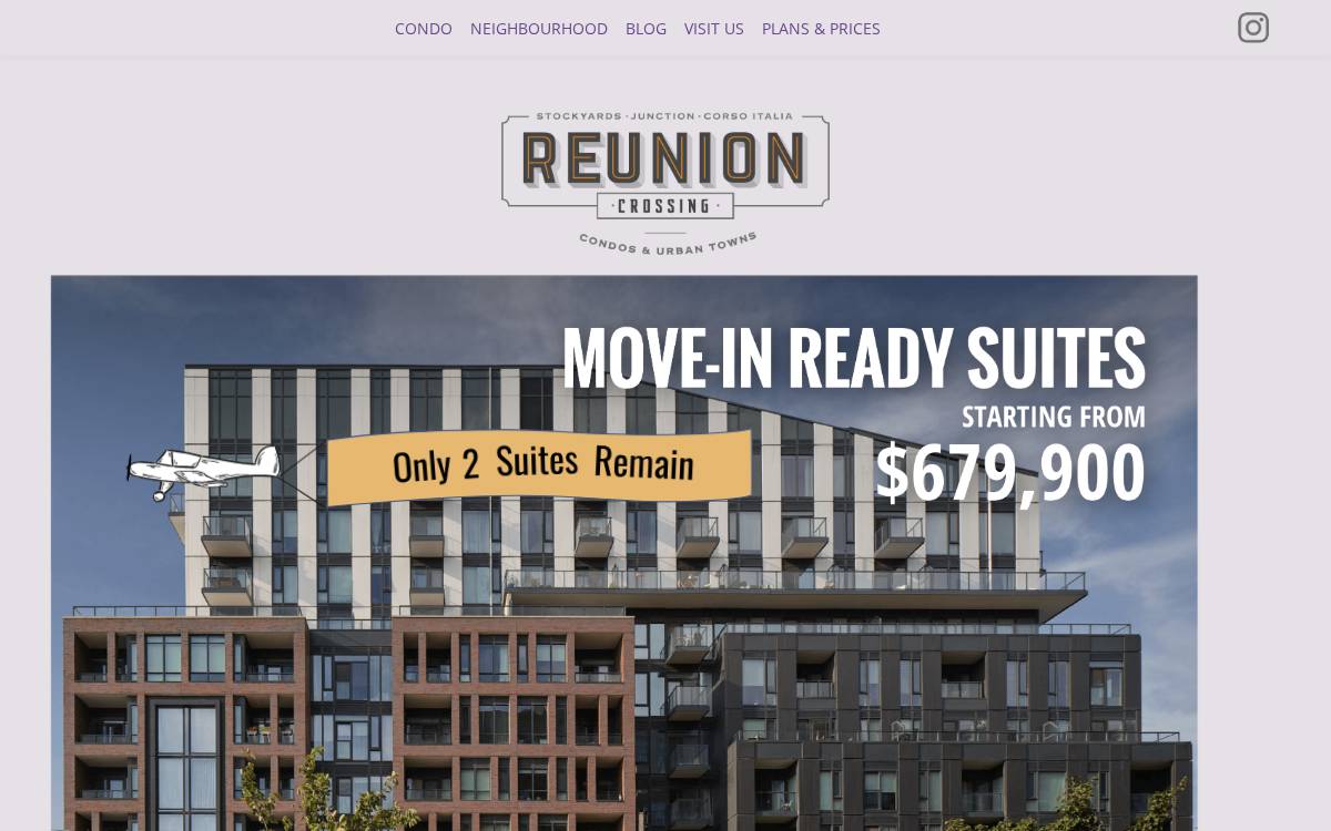 Reunion Crossing website preview