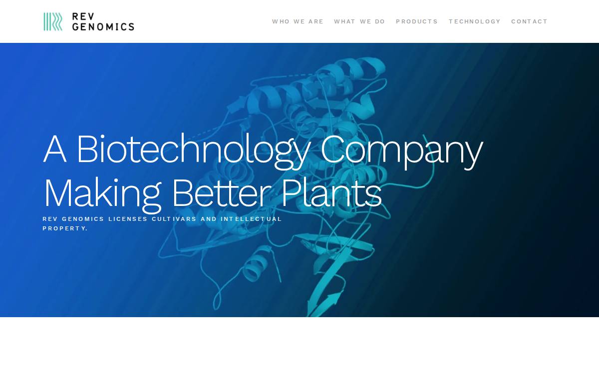 Rev Genomics website preview