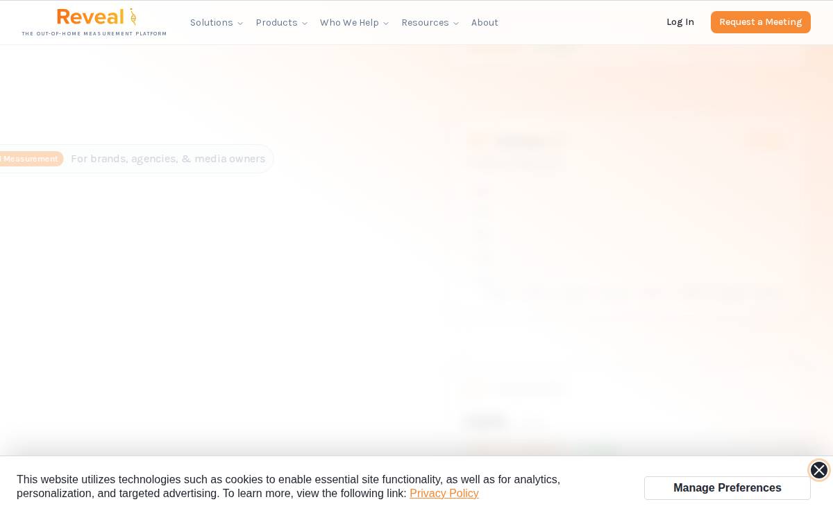 Reveal Mobile website preview