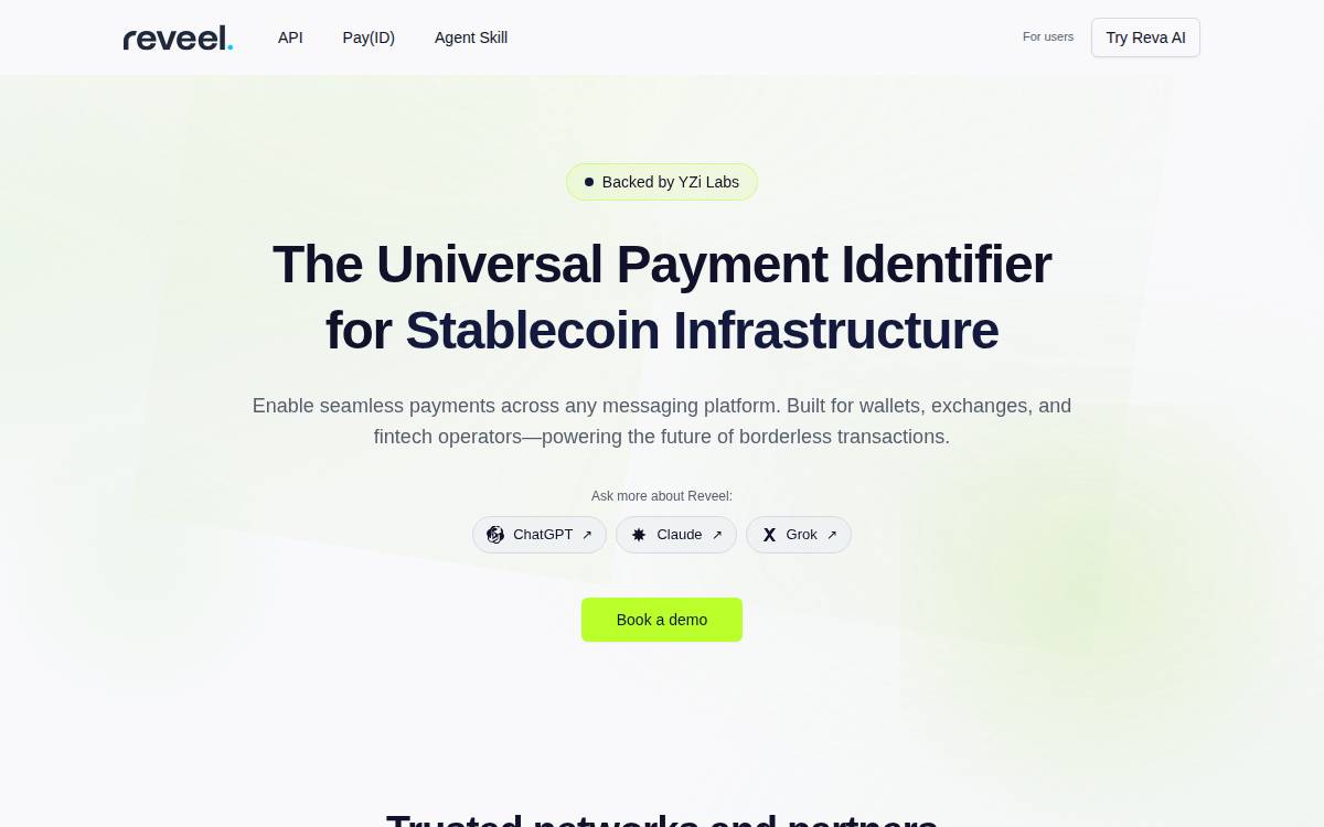 Reveel website preview