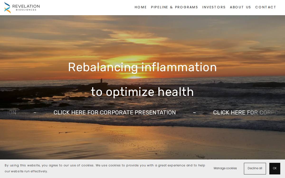 Revelation Biosciences website preview