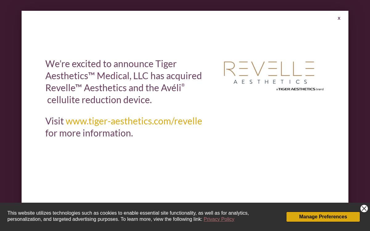 Revelle Aesthetics website preview