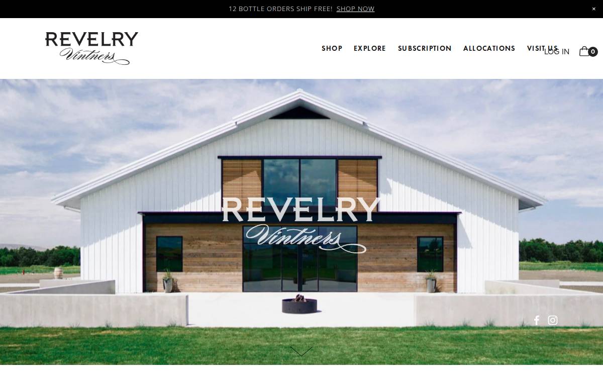 Revelry Vintners website preview
