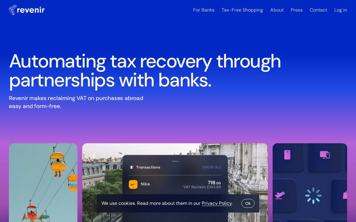 Revenir website preview