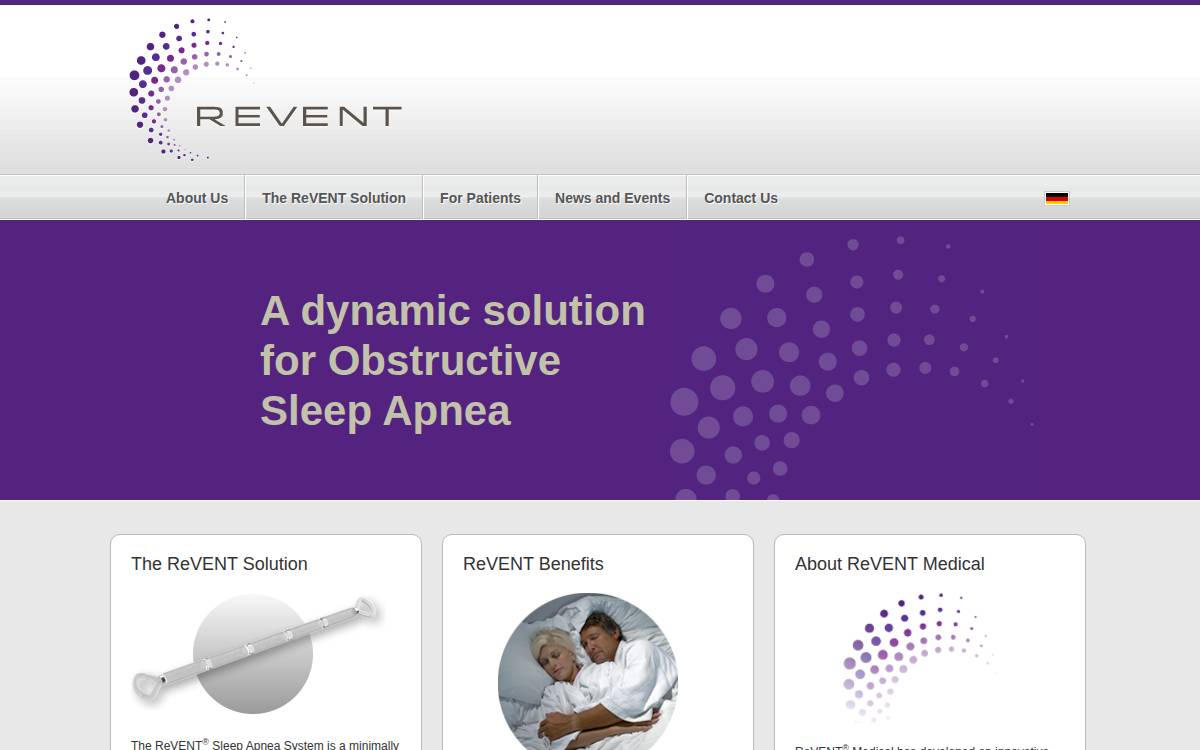 Revent Medical website preview