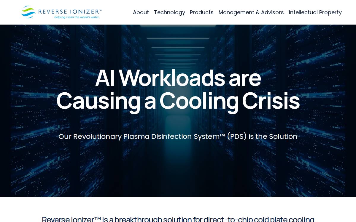 Reverse Ionizer website preview