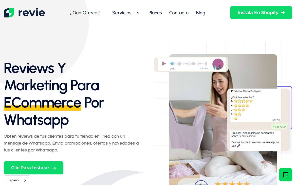 Revie website preview