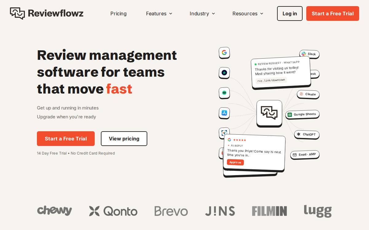 Reviewflowz website preview