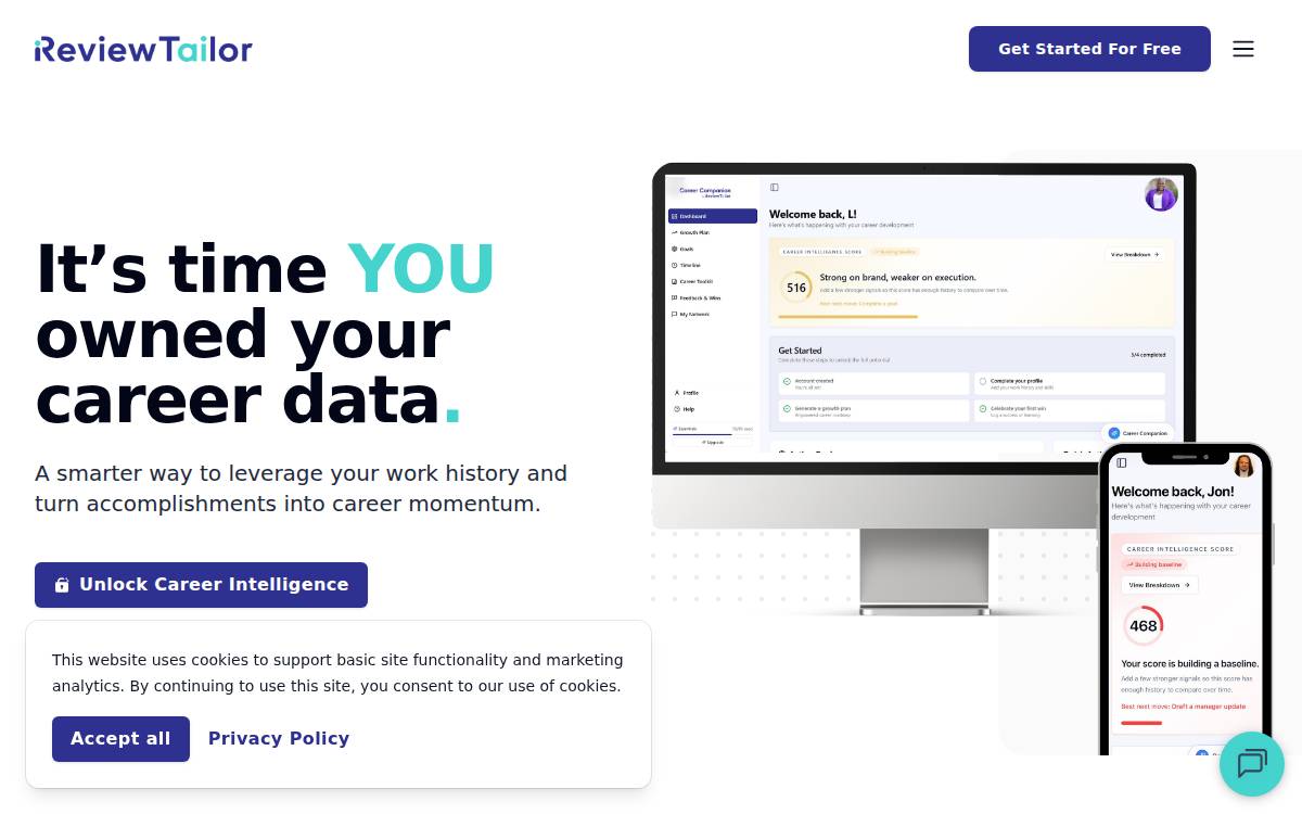 ReviewTailor website preview