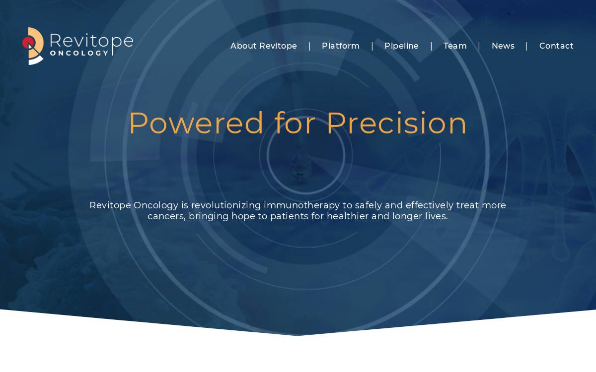 Revitope Oncology website preview
