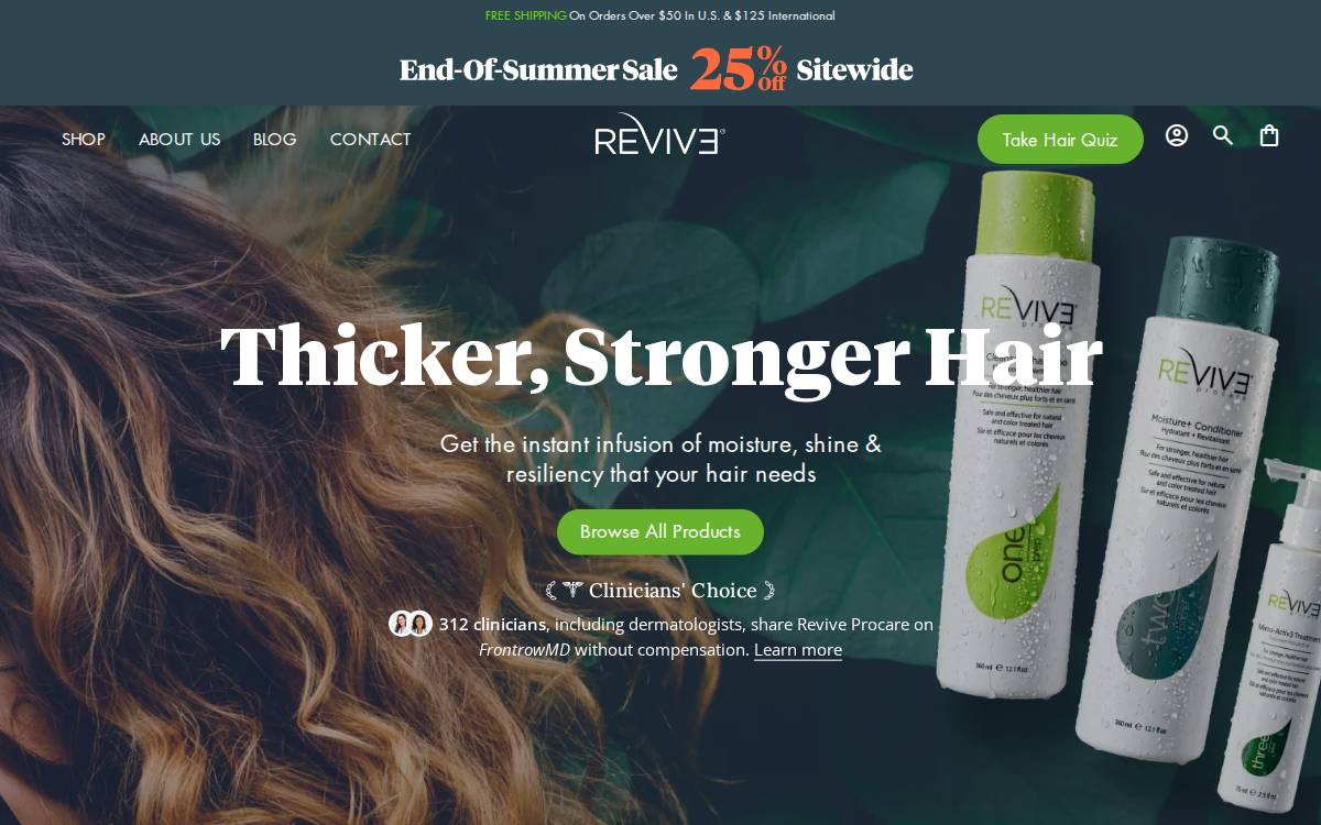 Reviv3 Procare website preview