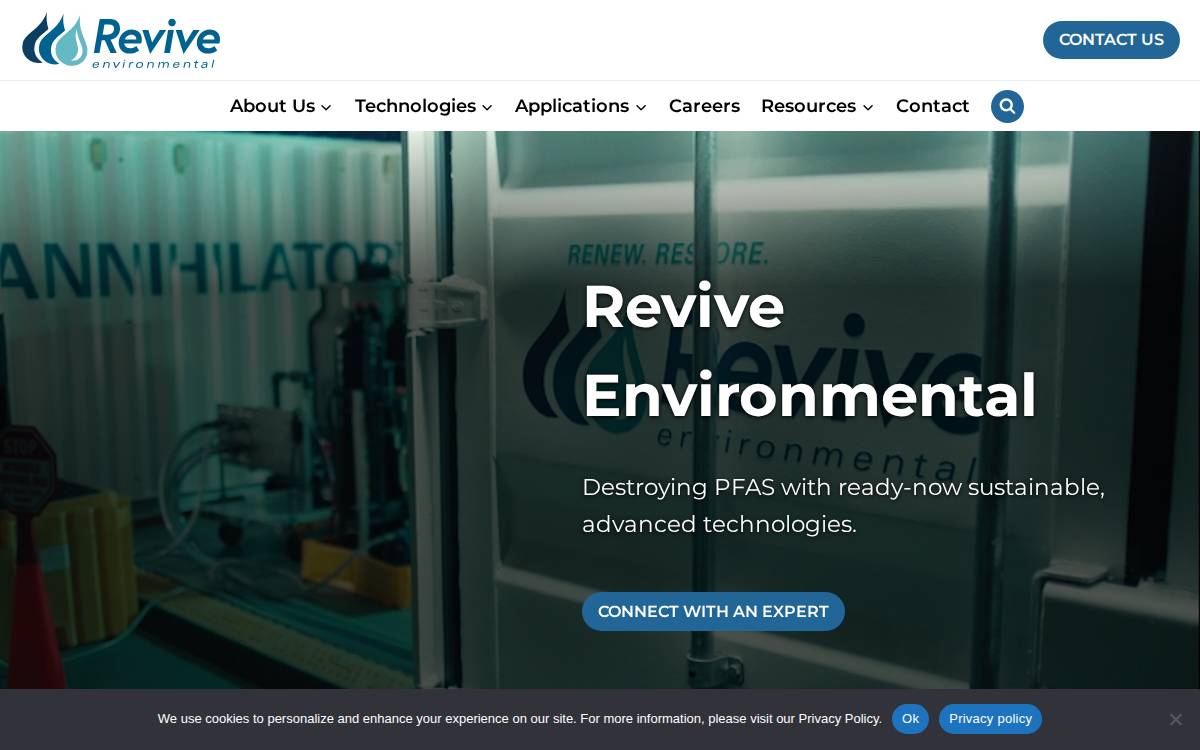 Revive Environmental website preview