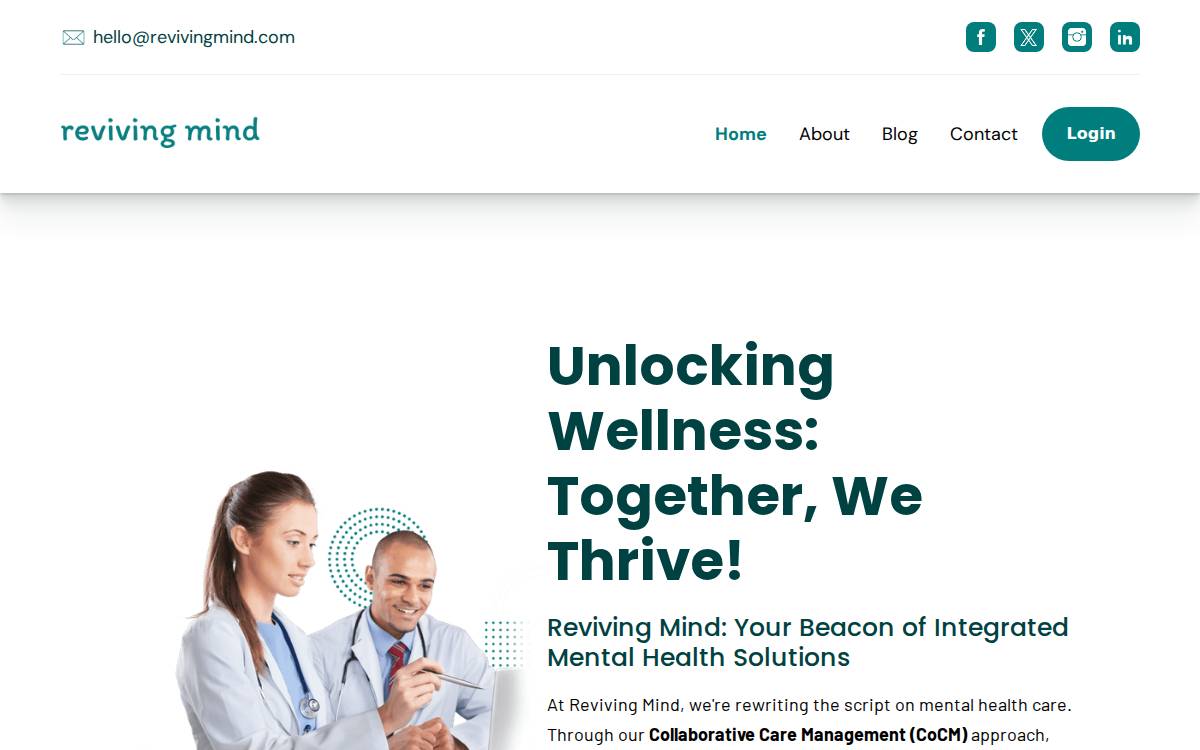 Reviving Mind website preview
