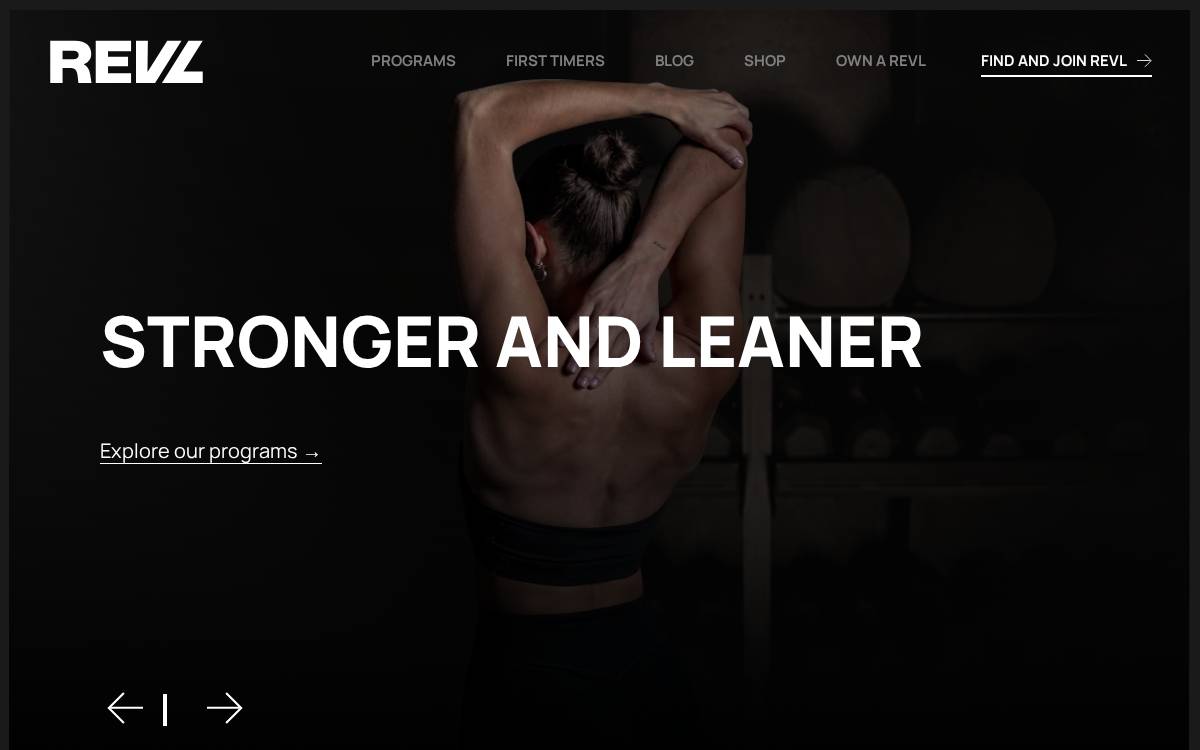 REVL Training website preview