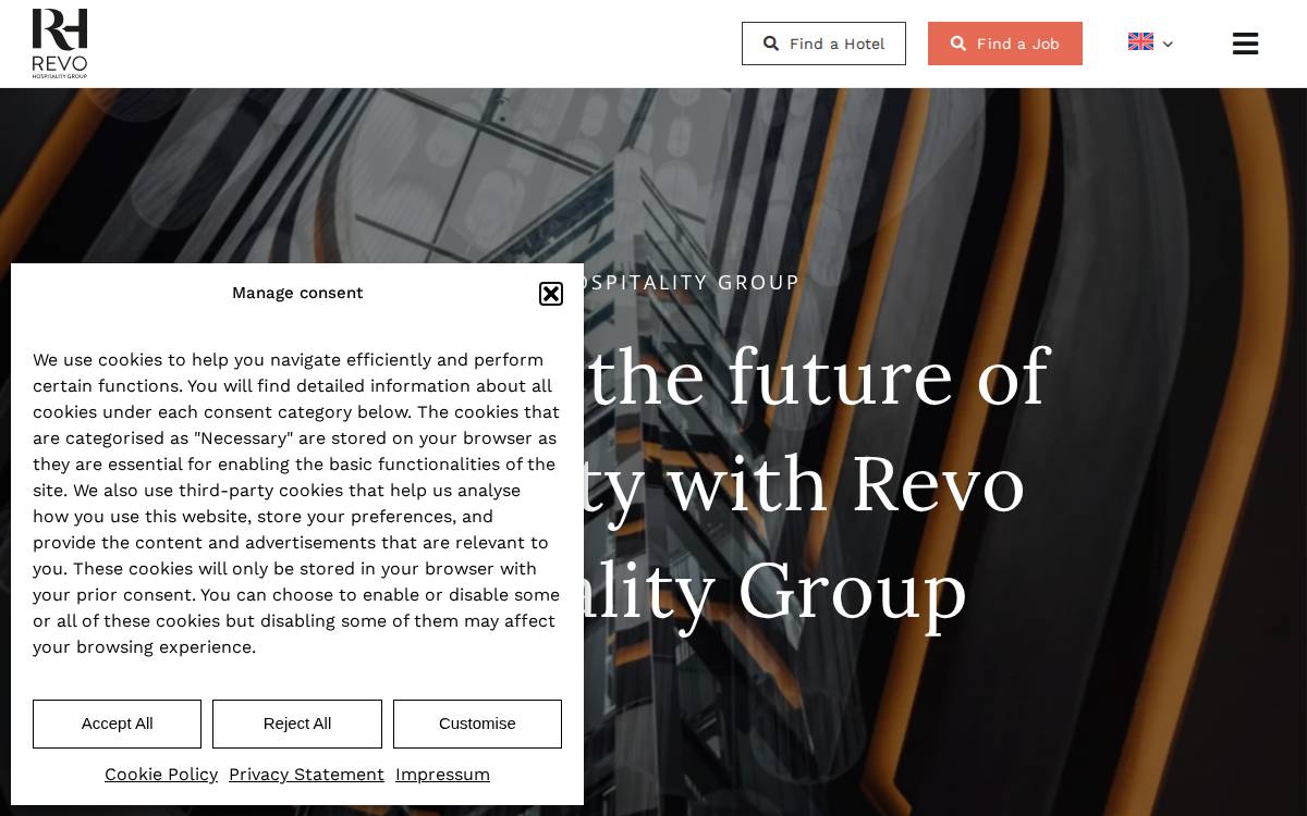 Revo Hospitality Group website preview