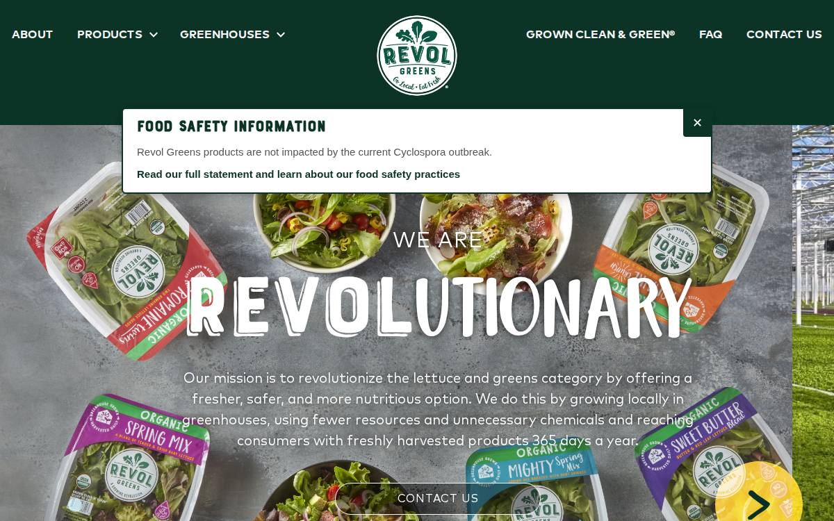 Revol Greens website preview